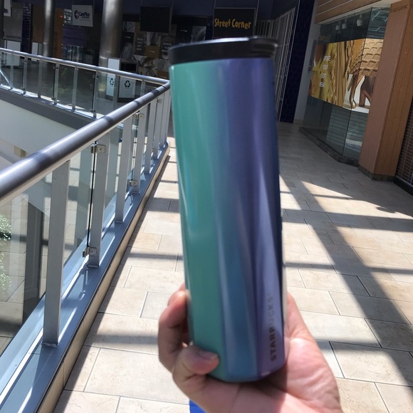 NWT Starbucks Ombré Green Blue Decagon Tumbler - Picture 2 of 4